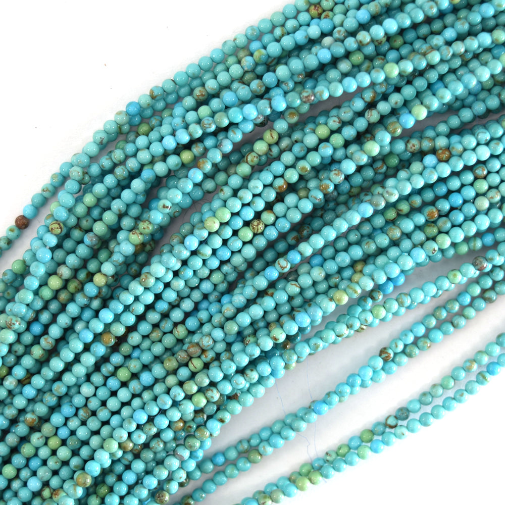 Blue Turquoise Round Beads Gemstone 15