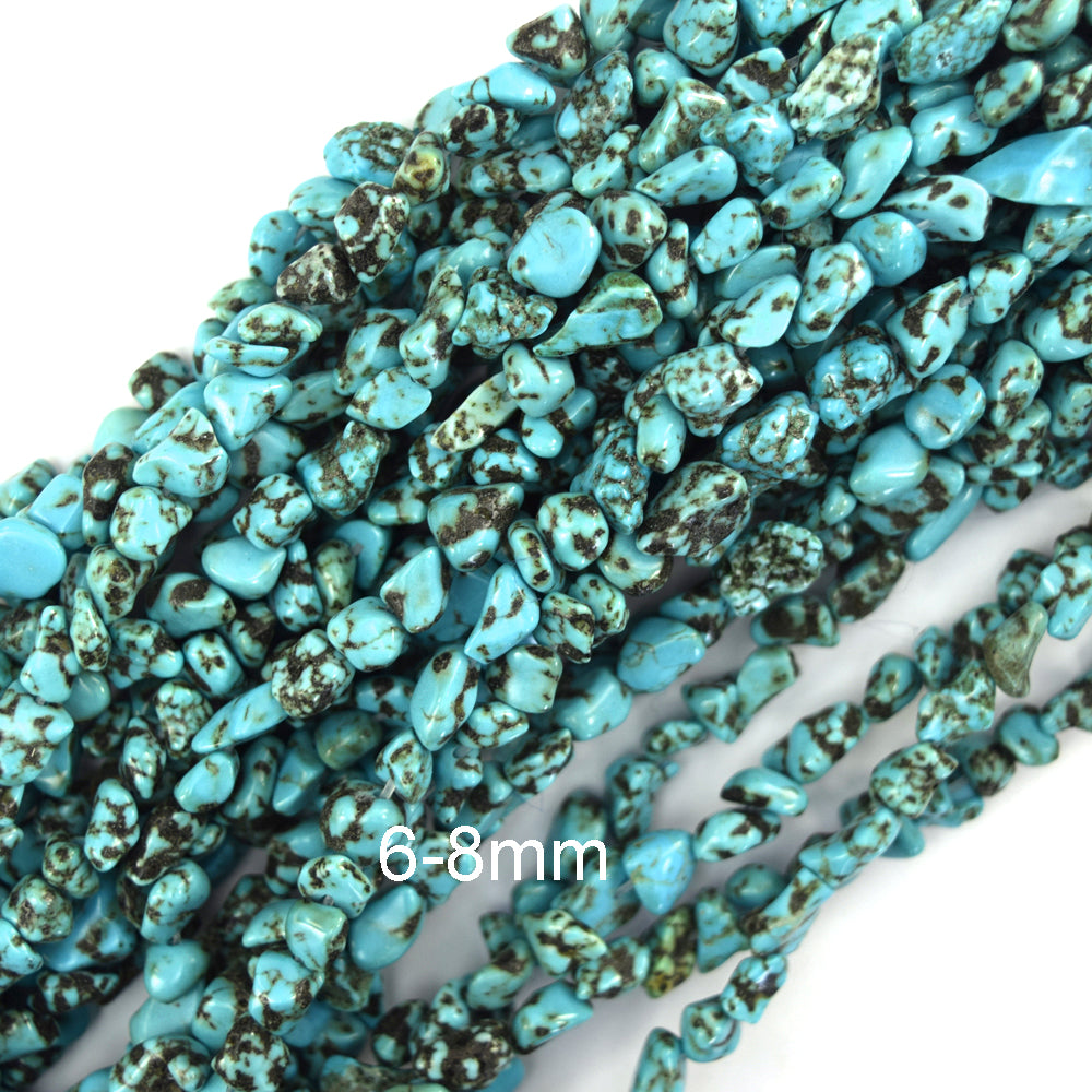 Blue Turquoise Pebble Nugget Beads 15