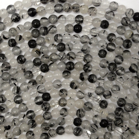 Natural Cloudy Gray Quartz Round Beads Gemstone 15" Strand 4mm 6mm 8mm 10mm 12mm