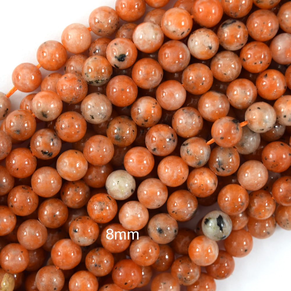 Natural Orange Calcite Round Beads Gemstone 15.5" Strand 4mm 6mm 8mm 10mm 12mm