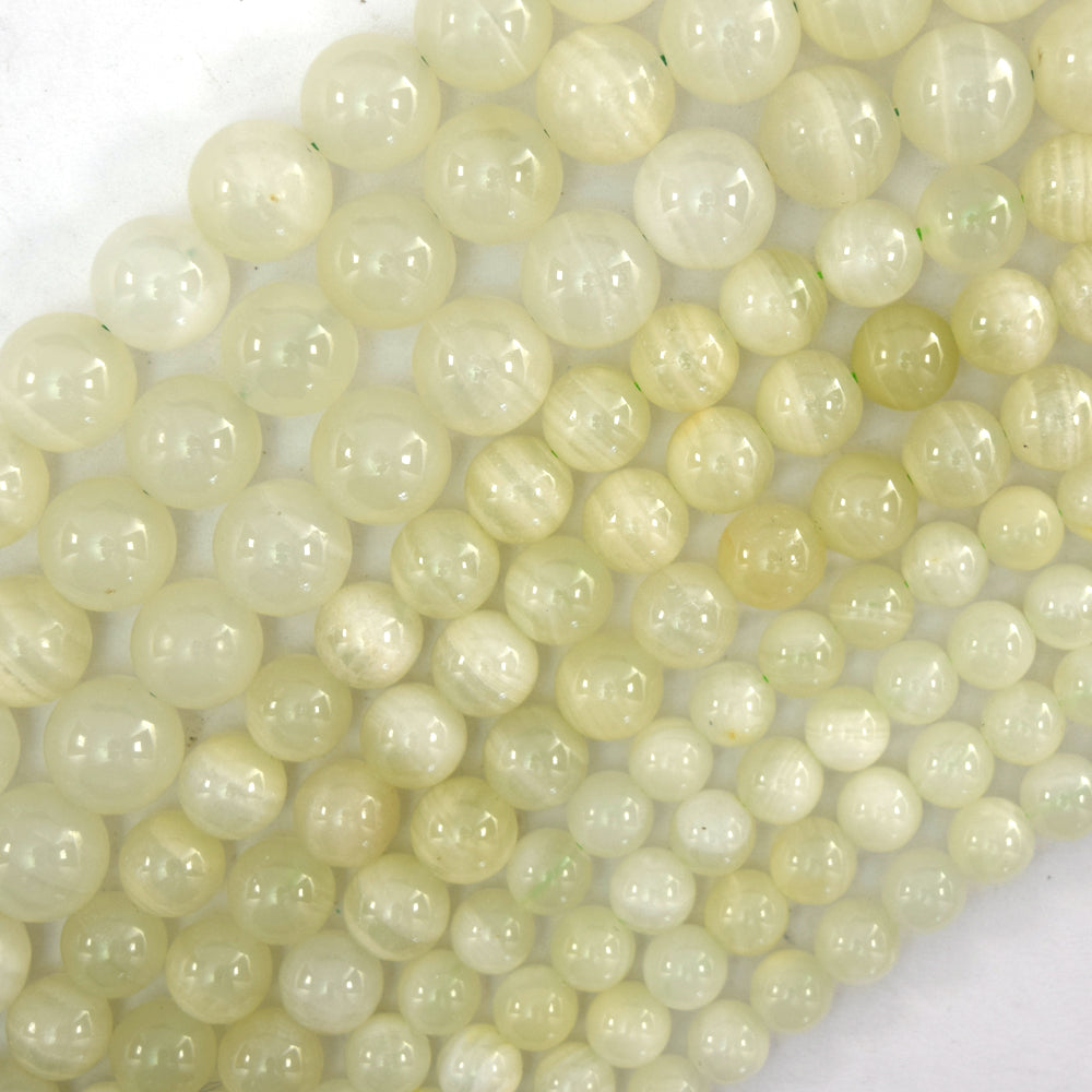 Natural Light Green Calcite Round Beads Gemstone 15" Strand 6mm 8mm 10mm