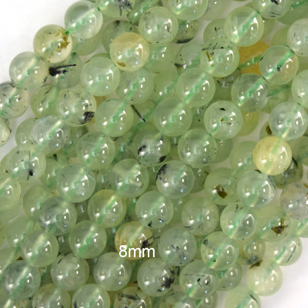 Natural Green Prehnite Round Beads Gemstone 15.5" 4mm 6mm 8mm 10mm 12mm S1