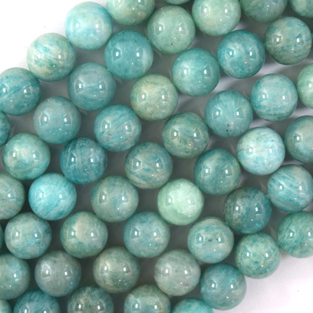 Natural African Green Amazonite Round Beads Gemstone 15" Strand 4mm 6mm 8mm 10mm