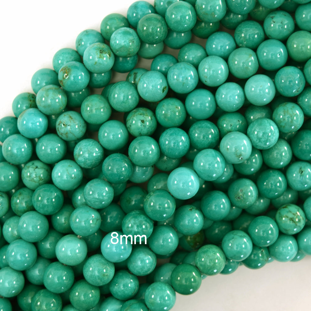 Green Turquoise Round Beads Gemstone 15.5" Strand 4mm 6mm 8mm 10mm 12mm S2