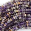 Natural Purple Chevon Amethyst Rondelle Button Beads 15