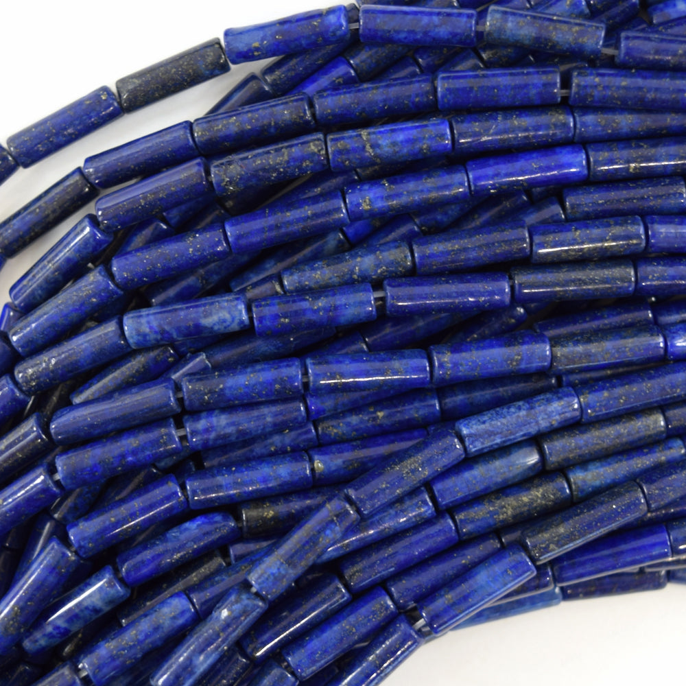 4x13mm blue lapis lazuli tube beads 15.5