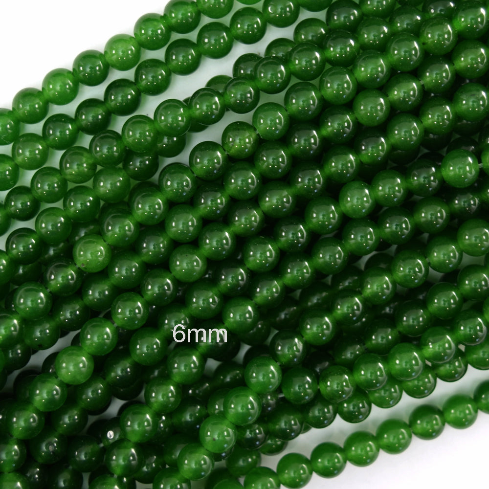 Canadian Green Jade Round Beads Gemstone 15