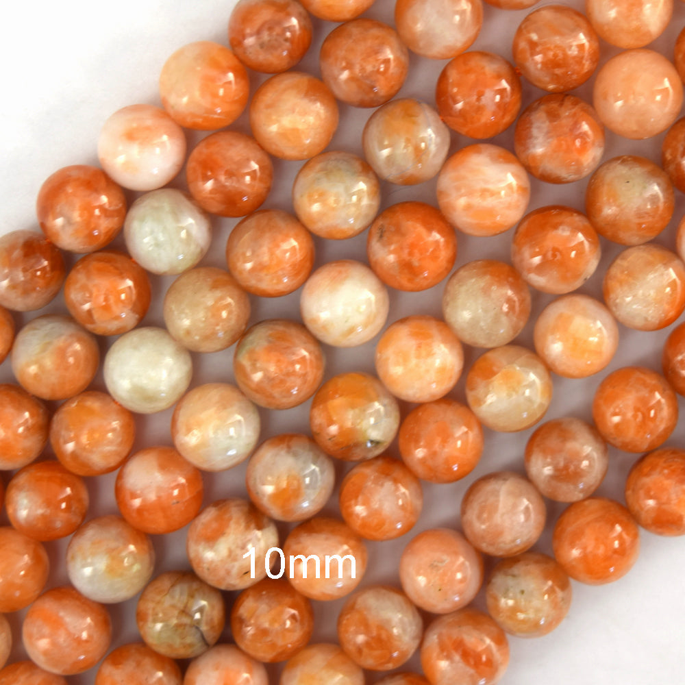 Natural Orange Calcite Round Beads Gemstone 15.5" Strand 4mm 6mm 8mm 10mm 12mm