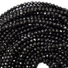 Natural Faceted Black Spinel Round Beads Gemstone 15.5