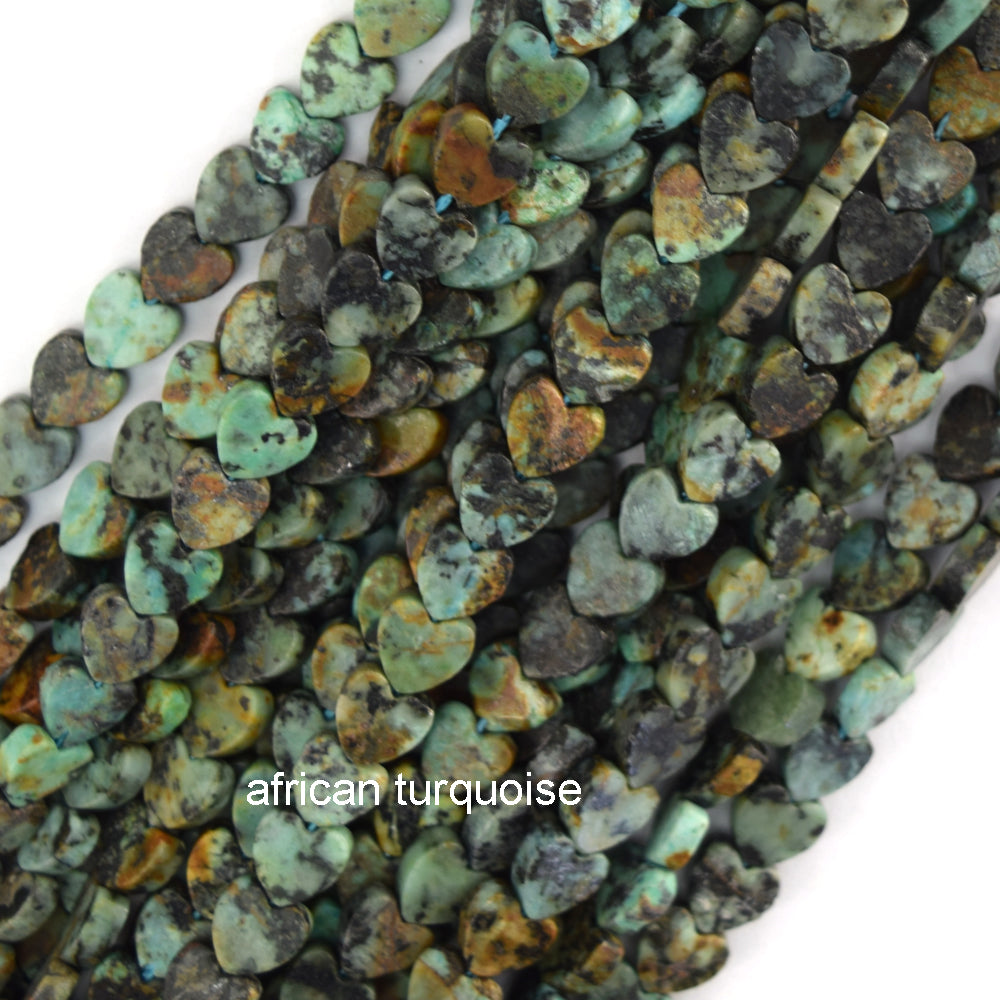 6mm Natural Various Gemstones Heart Beads 15" Strand Amethyst Amazonite Sodalite