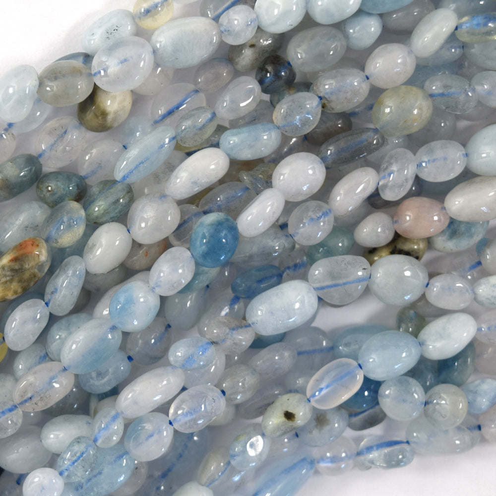 Natural Blue Aquamarine Pebble Nugget 15.5