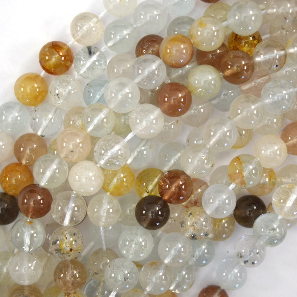 Natural Multicolor Topaz Round Beads Gemstone 15" Strand 6mm 8mm 10mm