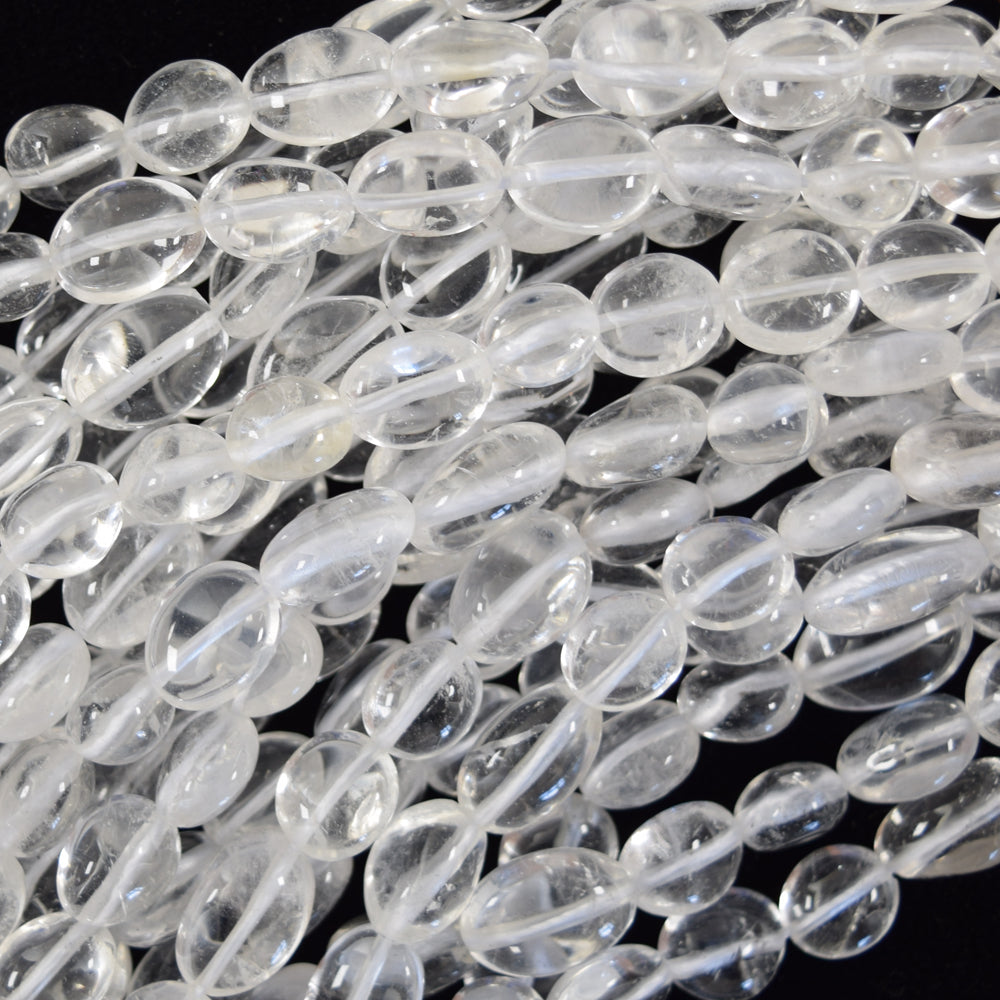 Natural Clear Crystal Pebble Nugget Beads Gemstone 15.5" Strand 6-8mm 8-10mm