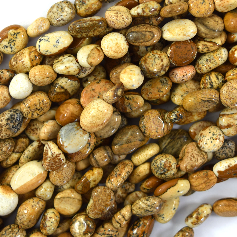 6mm - 8mm Natural Assorted Gemstone Pebble Nugget Beads 15.5" Strand