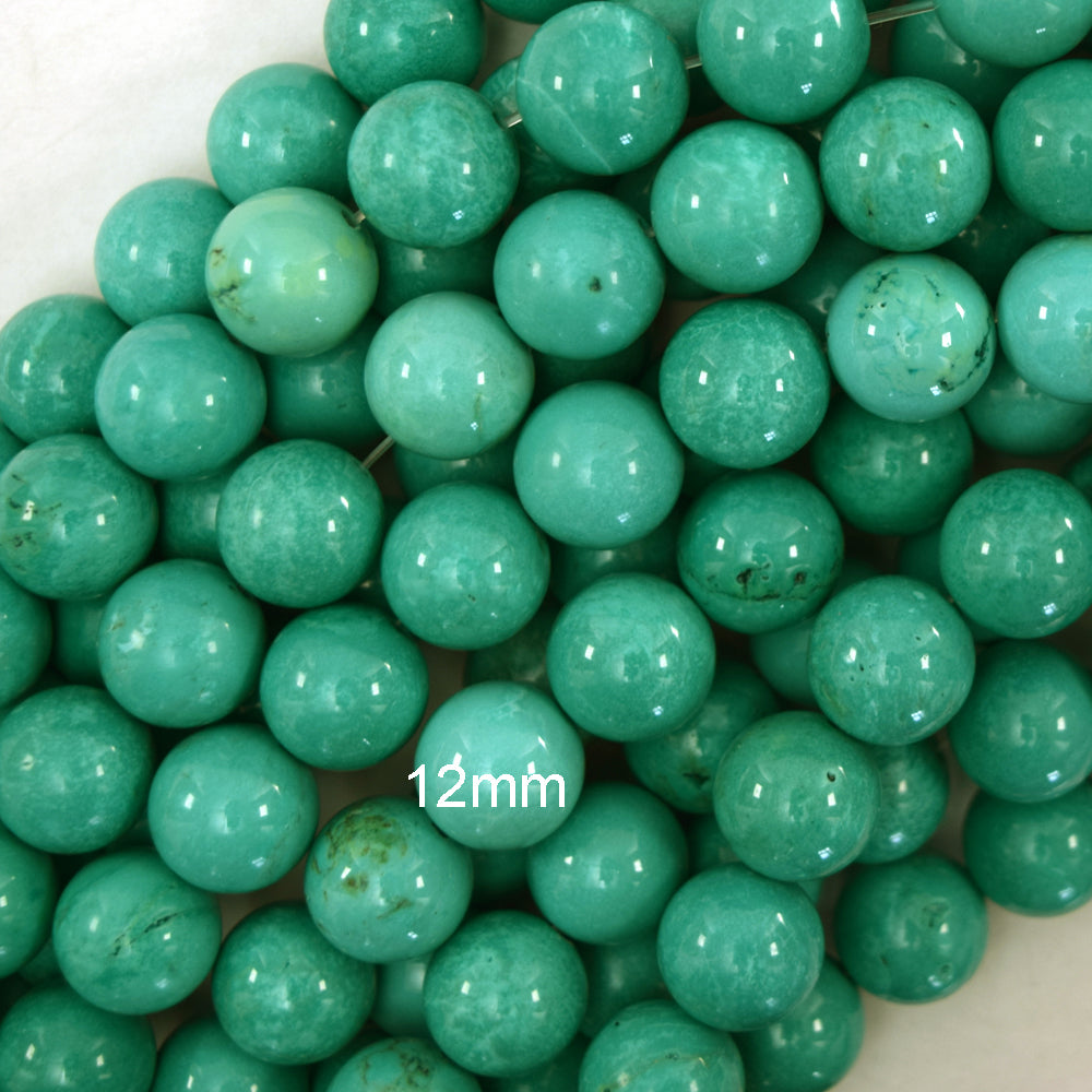 Green Turquoise Round Beads Gemstone 15.5" Strand 4mm 6mm 8mm 10mm 12mm S2
