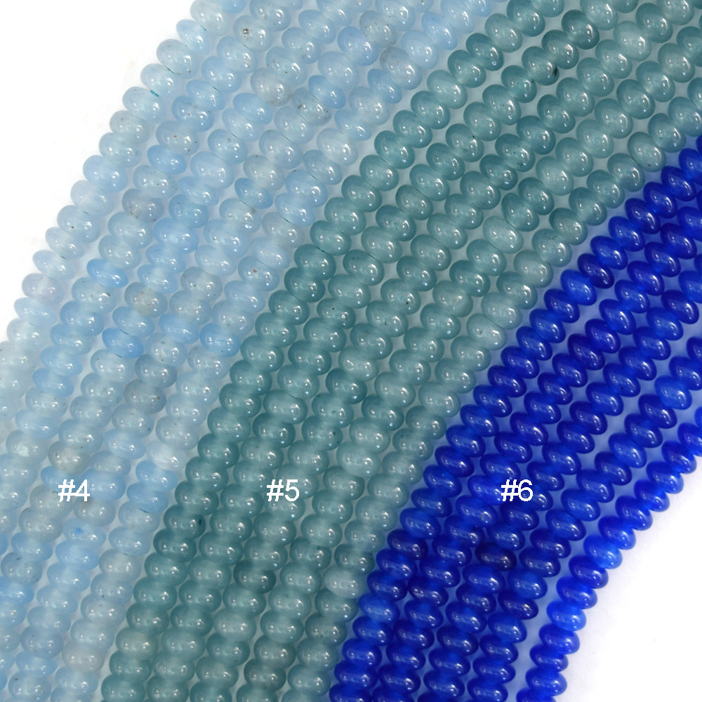 2x4mm Colored Mountain Jade Rondelle Button Spacer Beads Gemstone 15" Strand 4mm