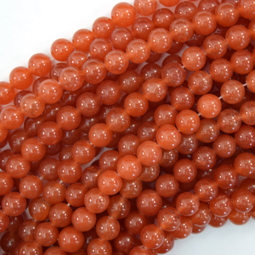 8mm Colored Mountain Jade Round Beads 15" Strand Purple Orange Green Lavender