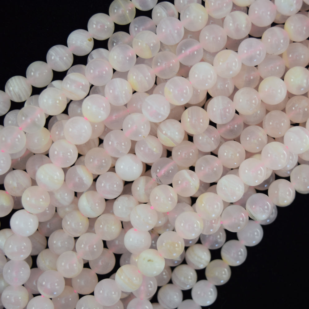 Natural Pink Mangano Calcite Round Beads Gemstone 15.5