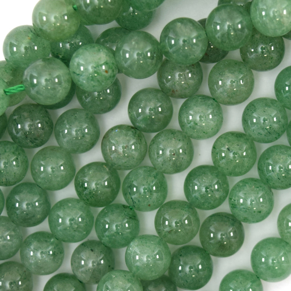 Natural Green Strawberry Quartz Round Beads Gemstone 15" Strand 6mm 8mm 10mm