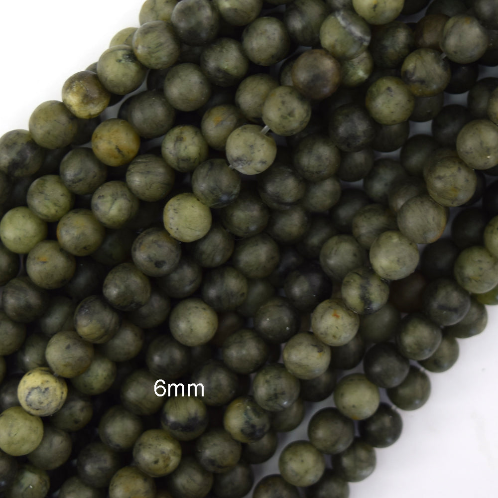 Natural Matte Green Taiwan Jade Round Beads 14.5" Strand 4mm 6mm 8mm 10mm 12mm
