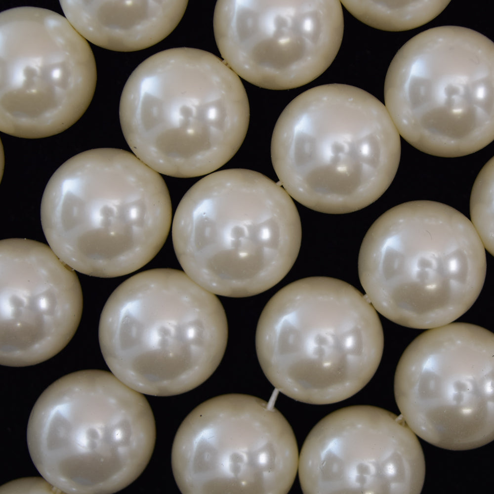 2mm Hole Off White Plastic Pearl Round Beads Gemstone 15