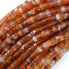 Natural Orange Red Carnelian Heishi Disc Beads 15.5