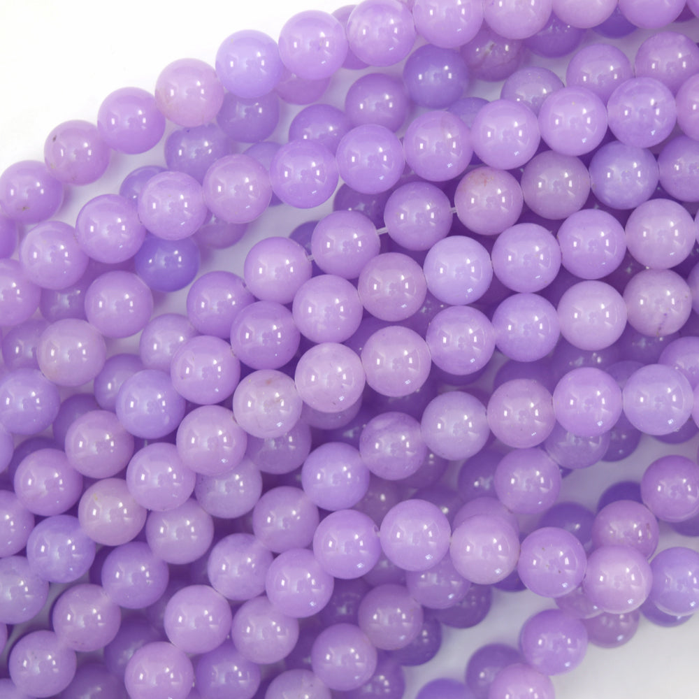 8mm Colored Mountain Jade Round Beads 15" Strand Purple Orange Green Lavender