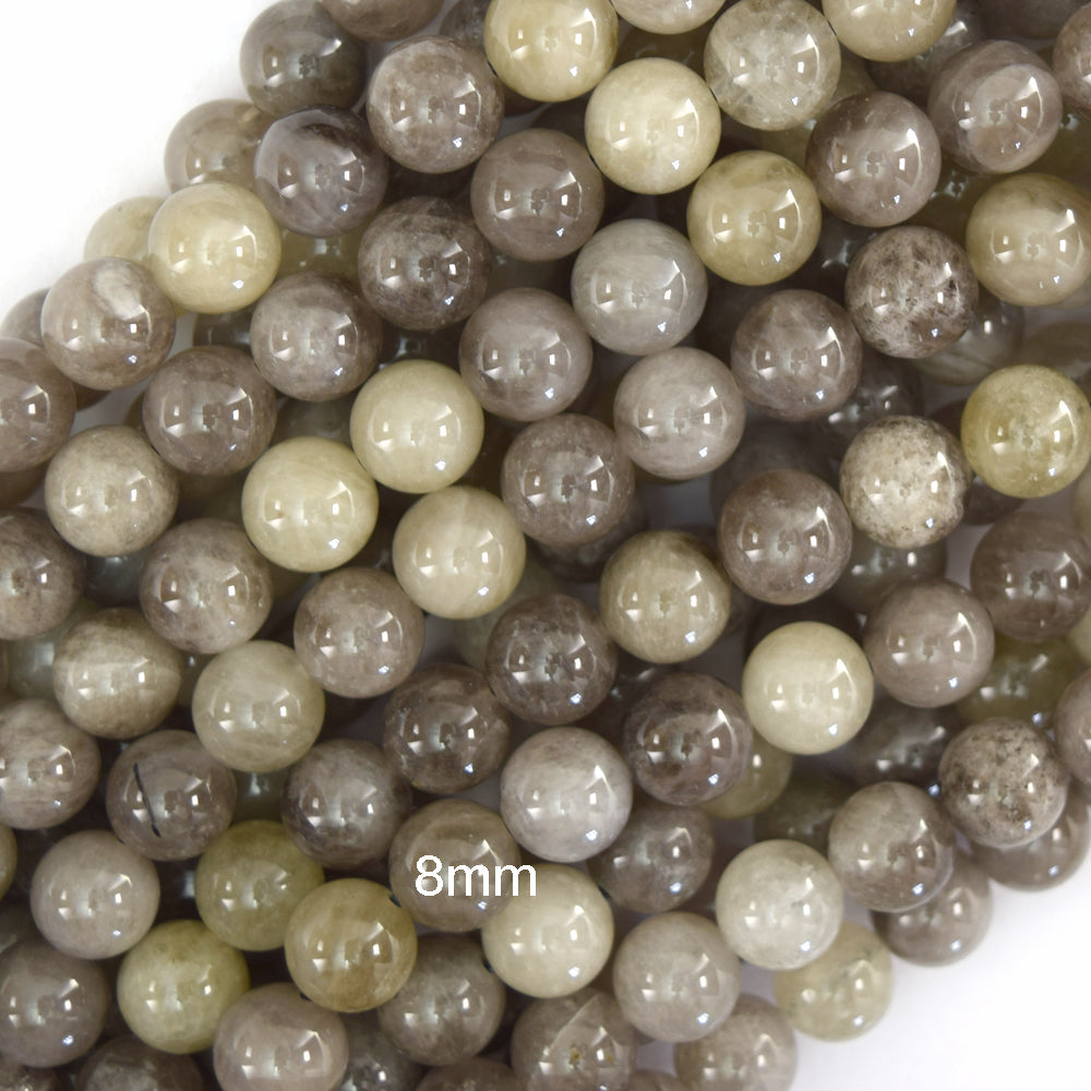 Natural Cloudy Grey Quartz Round Beads Gemstone 15" Strand 6mm 8mm 10mm
