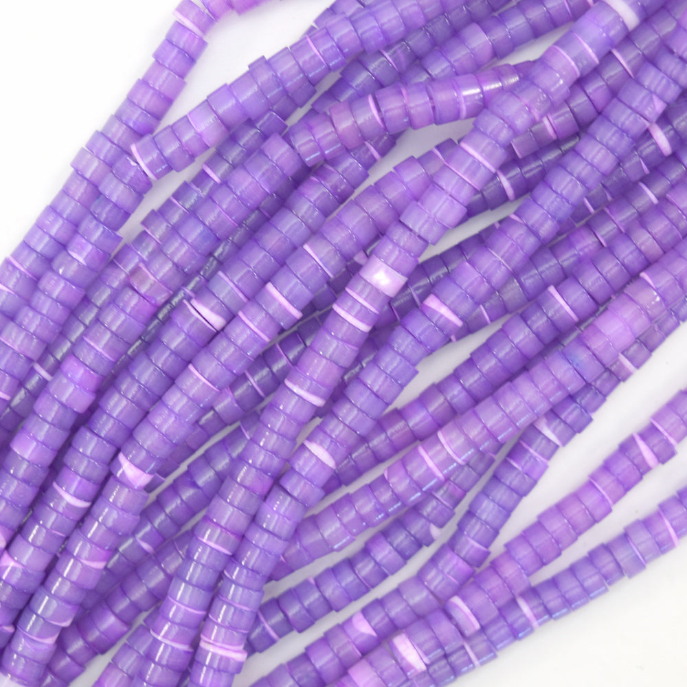 2x4mm Mother Of Pearl Mop Heishi Disc Beads 15.5" Blue Green Pink Purple 4mm