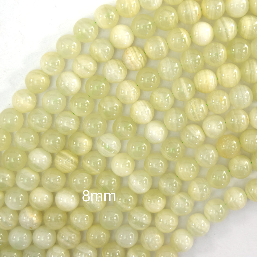 Natural Light Green Calcite Round Beads Gemstone 15" Strand 6mm 8mm 10mm