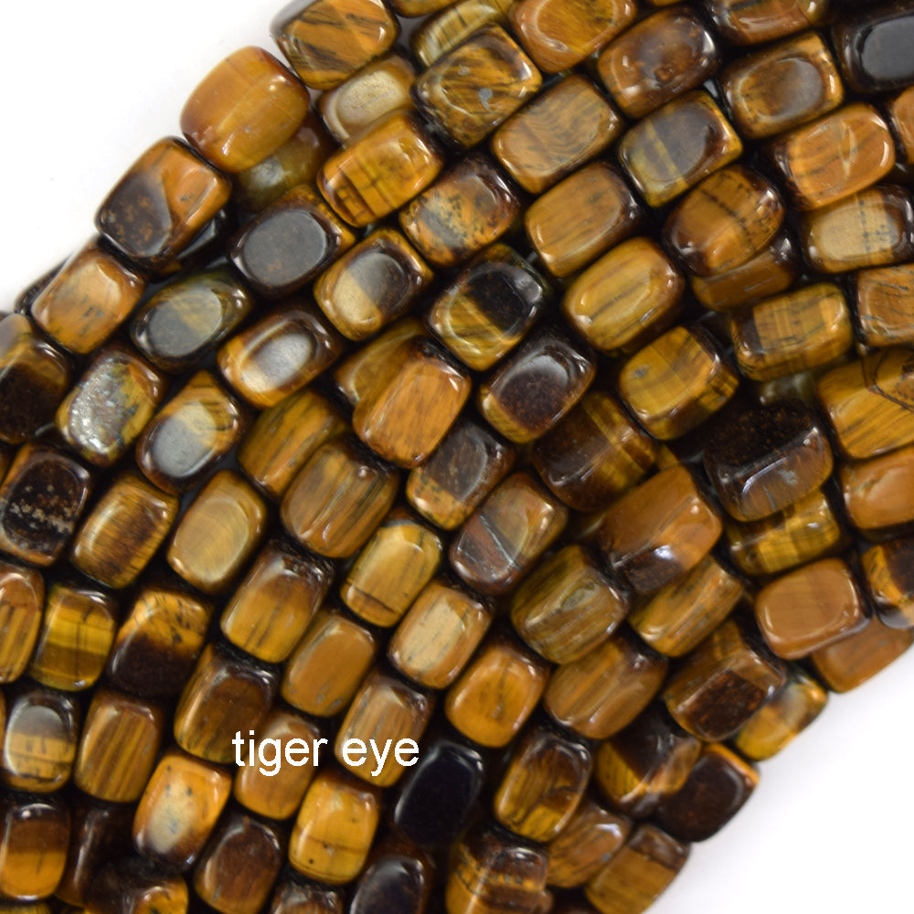 6x9mm Various Gemstones Pebble Nugget Beads 15" Strand Amethyst Lapis Tiger Eye
