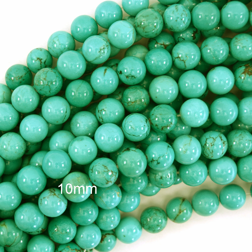Green Turquoise Round Beads Gemstone 15.5" Strand 4mm 6mm 8mm 10mm 12mm S2