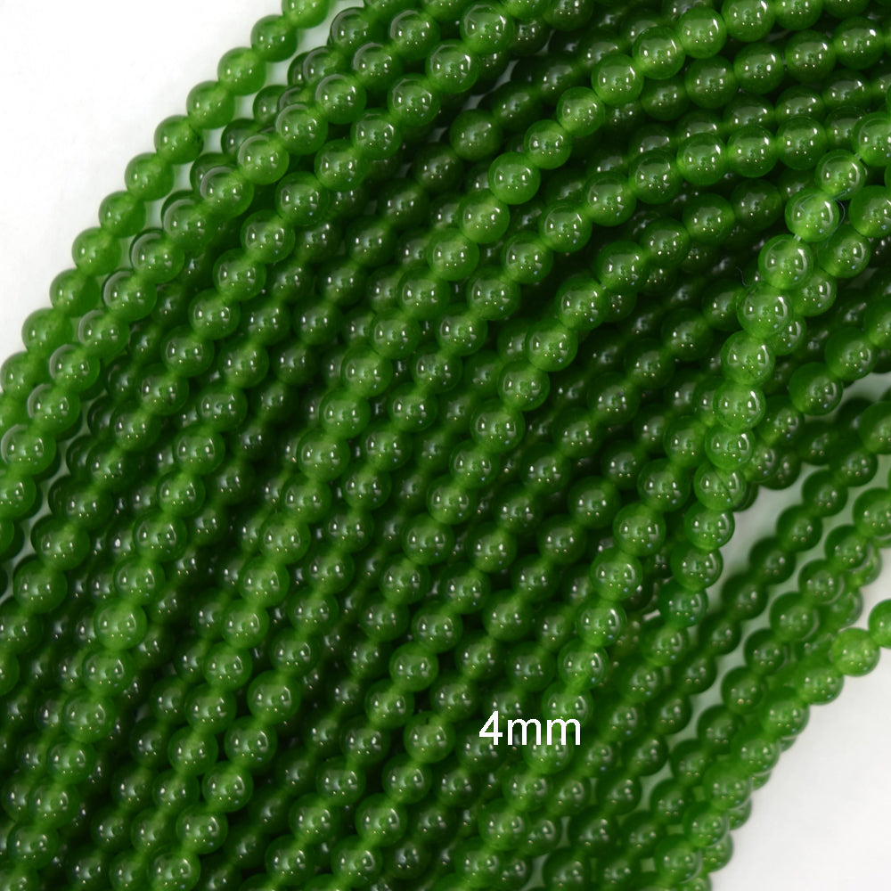 Canadian Green Jade Round Beads Gemstone 15" Strand 4mm 6mm 8mm 10mm 12mm S1