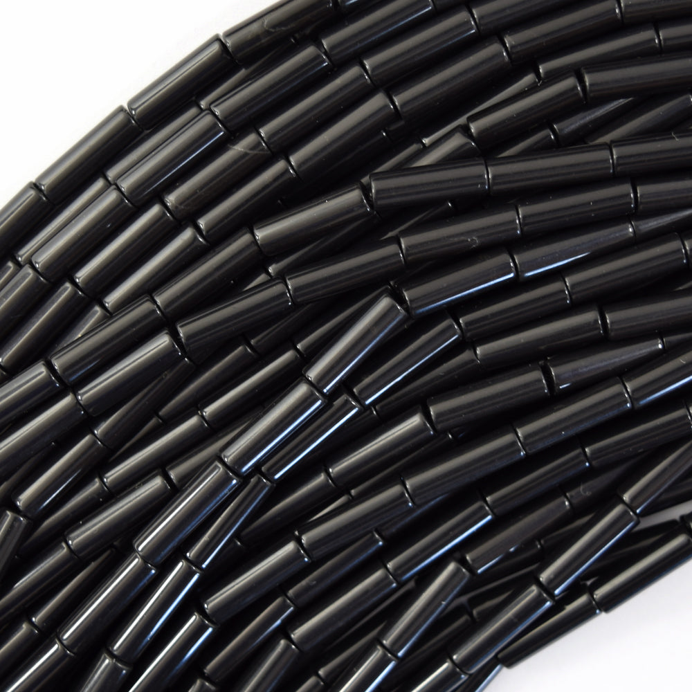 4mm x 13mm Natural Assorted Gemstones Tube Cylinder Beads 15" Strand