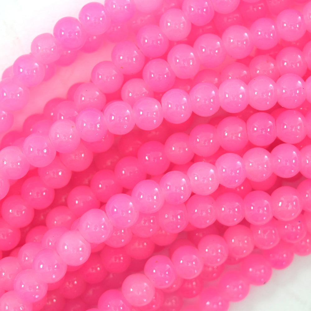 6mm Black Blue Brown Pink Red Yellow Magenta Glass Round Beads 14" Strand