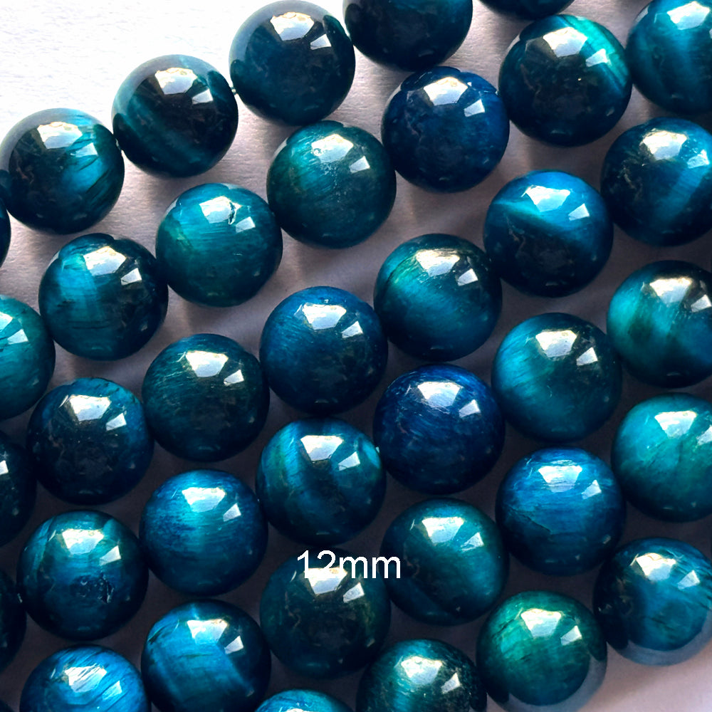 AA Lake Blue Tiger Eye Round Beads 15.5" Strand 4mm 6mm 8mm 10mm 12mm