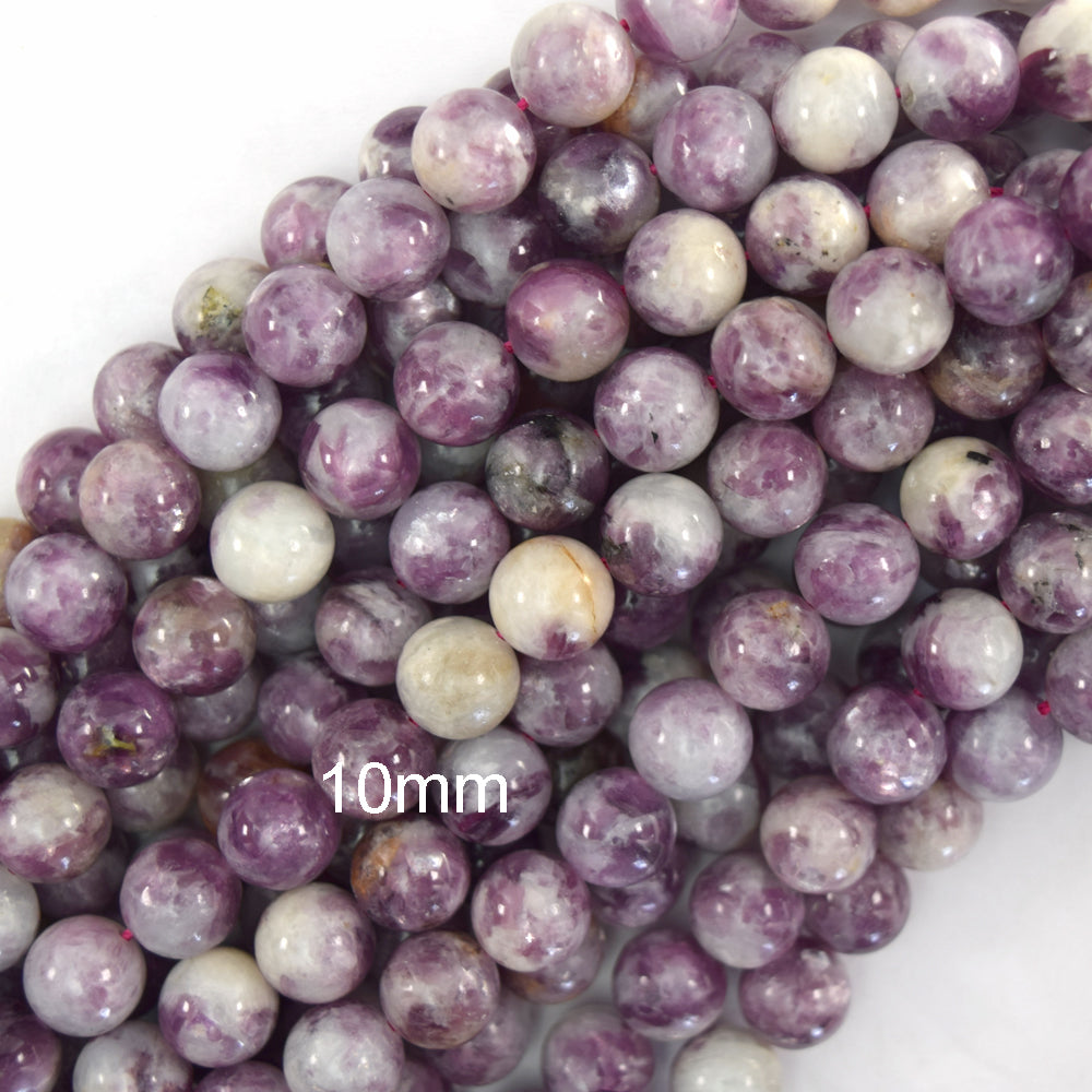Natural Light Purple Mica Round Beads Gemstone 15.5" Strand 6mm 8mm 10mm S2