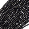 AA Natural Faceted Black Spinel Rondelle Button Beads 15.5