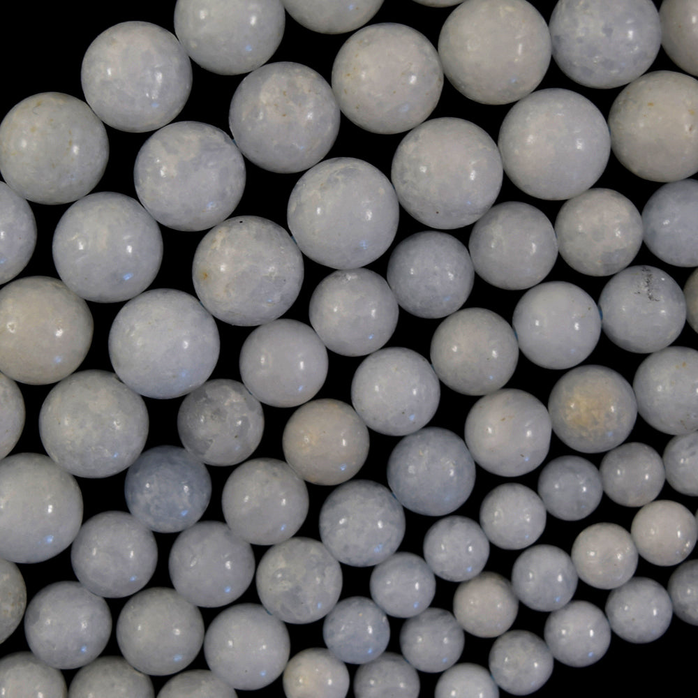 AA Natural Light Blue Chatoyant Celestite Round Beads 15.5" Strand 6mm 8mm 10mm