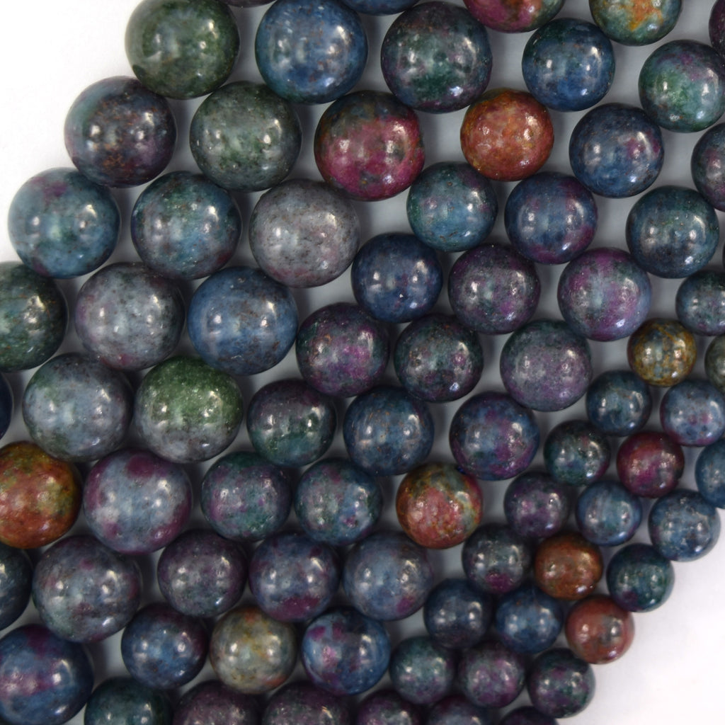 Natural Genuine Ruby Sapphire Round Beads Gemstone 15" Strand 6mm 8mm 10mm