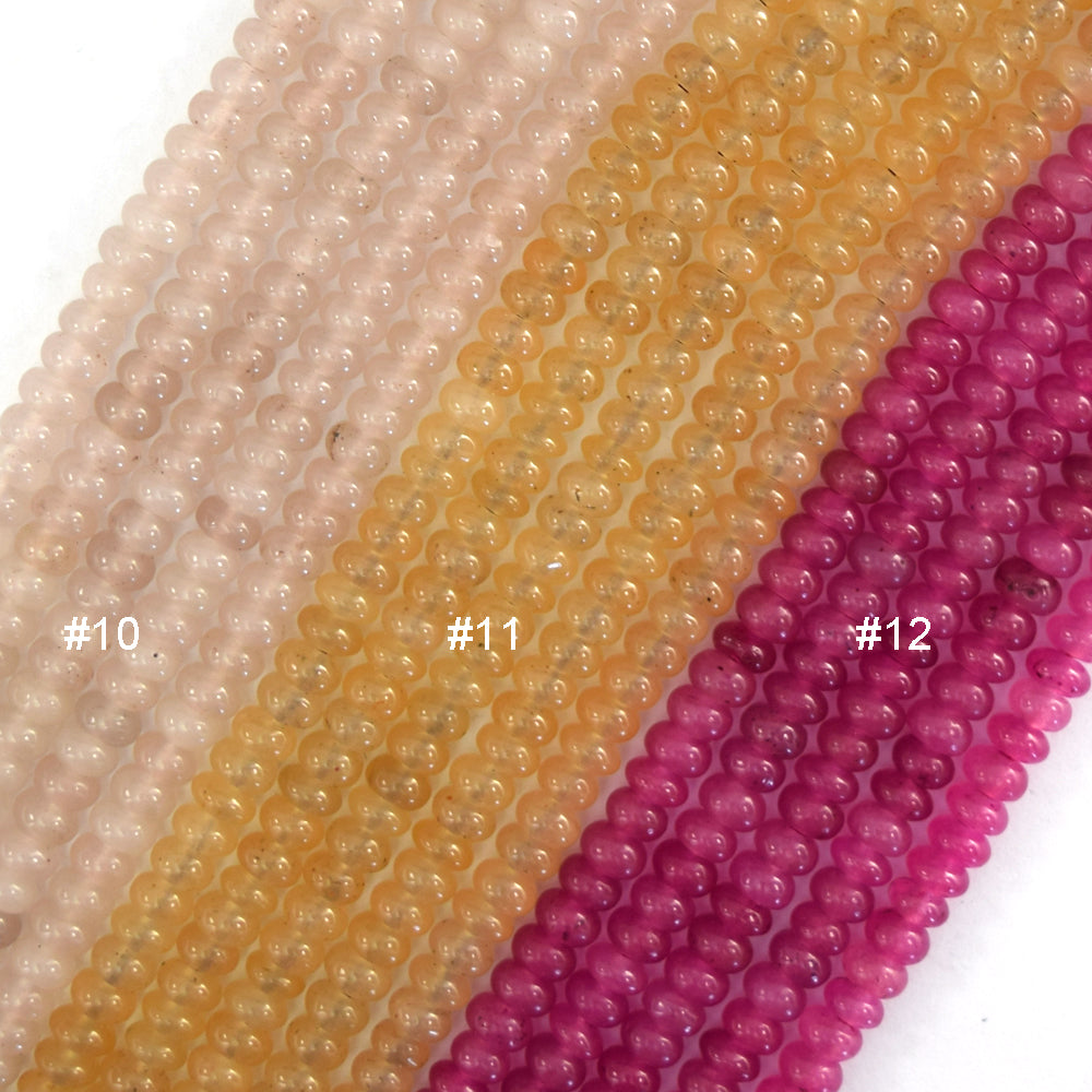 2x4mm Colored Mountain Jade Rondelle Button Spacer Beads Gemstone 15" Strand 4mm