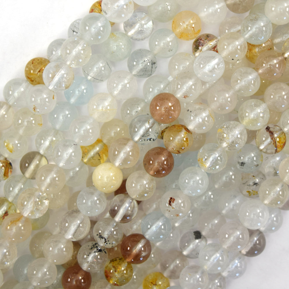Natural Multicolor Topaz Round Beads Gemstone 15" Strand 6mm 8mm 10mm