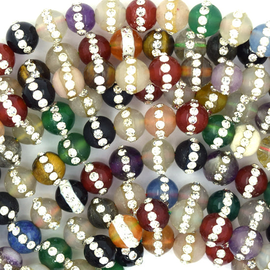 Multi Stones Round Beads With Rhinestone inlaid 15