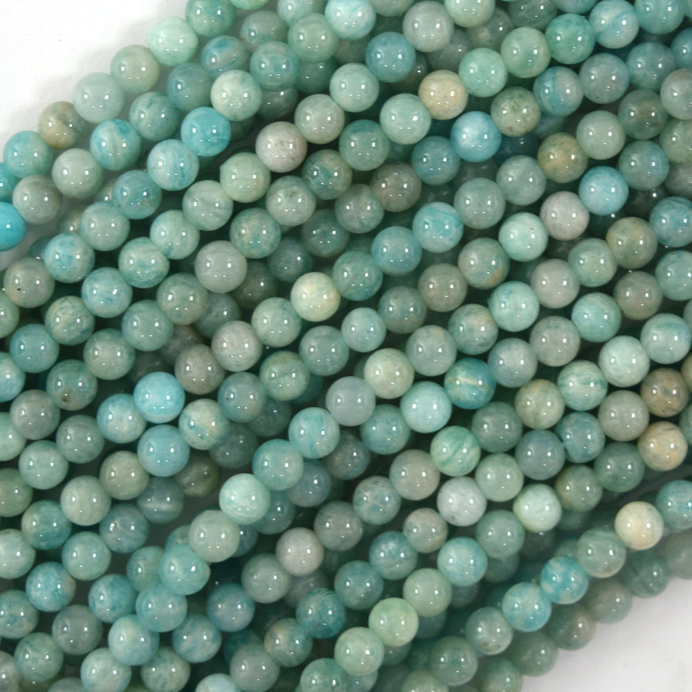 Natural African Green Amazonite Round Beads Gemstone 15" Strand 4mm 6mm 8mm 10mm