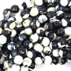 Faceted Black White Agate Round Beads Gemstone 14.5