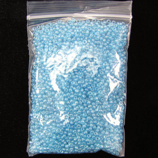 2mm glass seed beads aqua blue 1.6oz