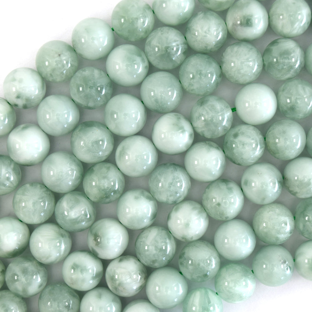 Natural Green Angelite Round Beads Gemstone 15.5" Strand 4mm 6mm 8mm 10mm 12mm