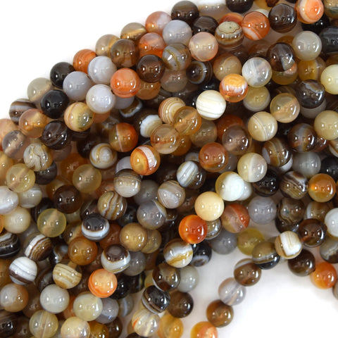 Natural Crazy Lace Agate Round Beads Gemstone 15" Strand 6mm 8mm 10mm 12mm