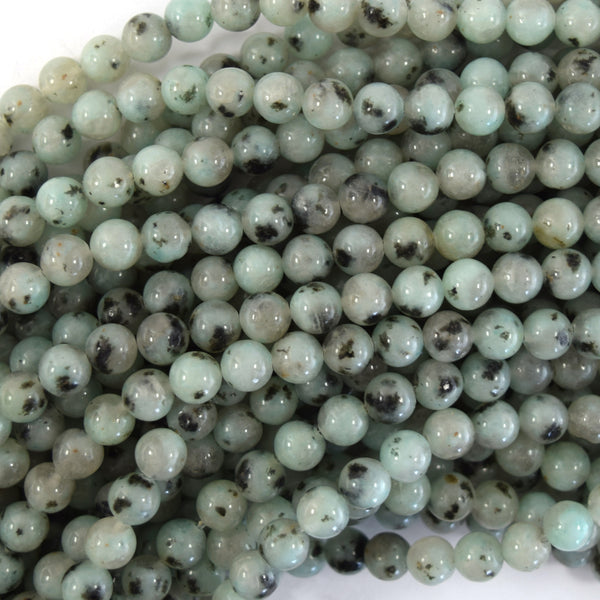 Natural Blue Kiwi Jasper Round Beads 15