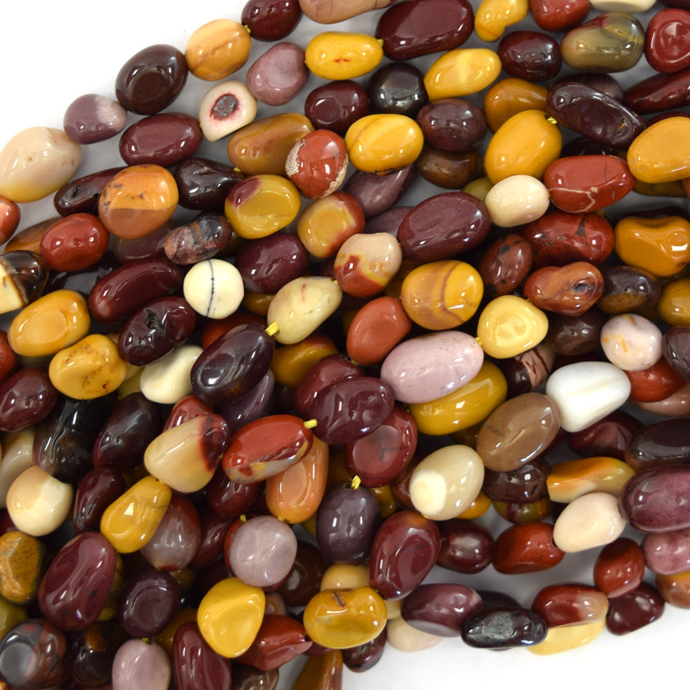 Natural Mookaite Pebble Nugget Beads 15.5